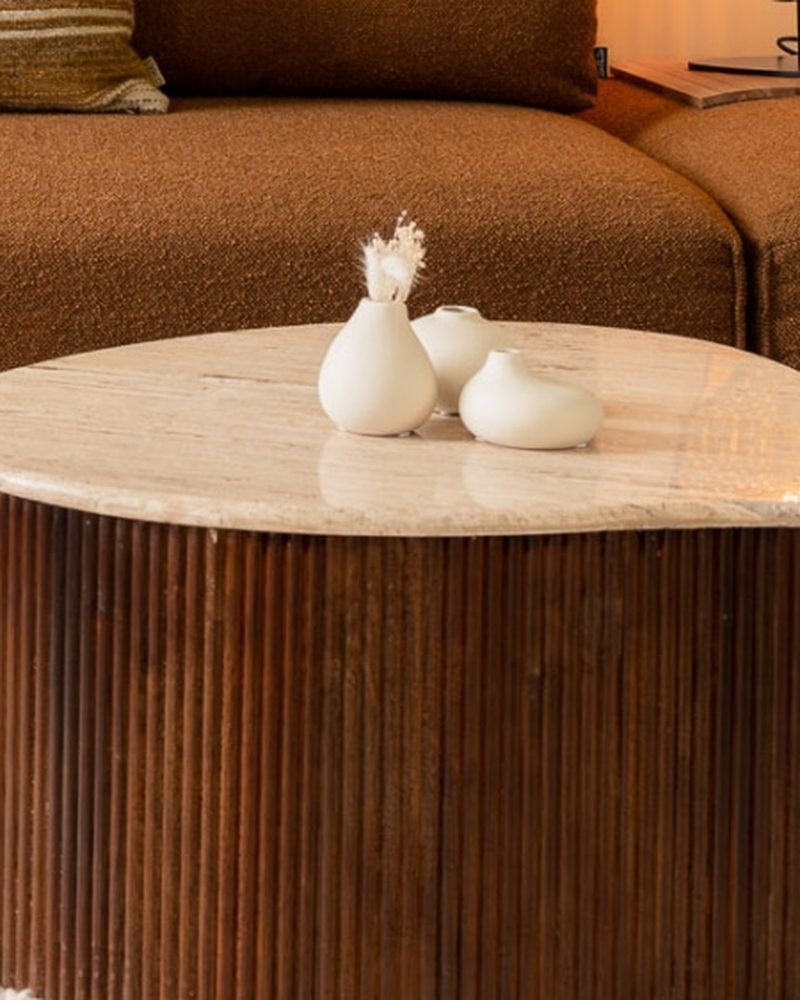 Voorbeeld salontafel Travertin